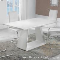Обеденный стол DUPEN DT-22 Раскладной Белый полуматовый фото Обеденный стол DUPEN DT-22 Раскладной Белый полуматовый. Фото №1