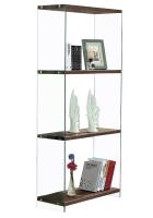 Стеллаж F-049-165H прозрачный/коричневый. Фото №1