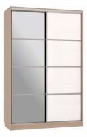 Гранд 2-600 с зеркалом (полки справа) дуб млечный/белый