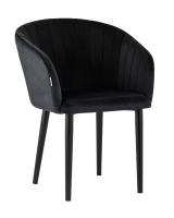 Стул с подлокотниками Нейтон велюр черный. Фото №1