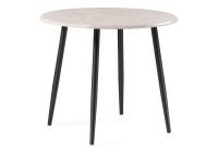 Стол деревянный Абилин 90 мрамор светло-серый / черный матовый. Фото №1