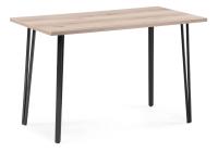 Стол деревянный Денвер Лофт 120 25 мм дуб делано светлый / черный матовый