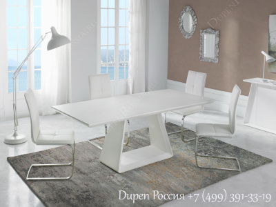 Обеденный стол DUPEN DT-22 Раскладной Белый полуматовый фото Обеденный стол DUPEN DT-22 Раскладной Белый полуматовый. Фото №4