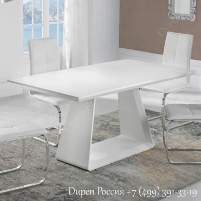 Обеденный стол DUPEN DT-22 Раскладной Белый полуматовый фото Обеденный стол DUPEN DT-22 Раскладной Белый полуматовый. Фото №2