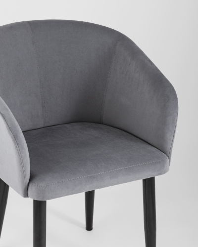 Кресло Ральф велюр серый. Фото №9