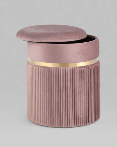 Пуф Миранда с ящиком велюр розовый. Фото №4