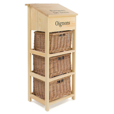 Тумба Legumes PE-09 с 3-мя корзинами и ящиком фото Тумба Legumes PE-09 с 3-мя корзинами и ящиком. Фото