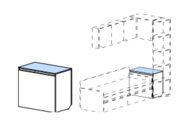Тумба для белья для формирования углового варианта Силуэт. Фото