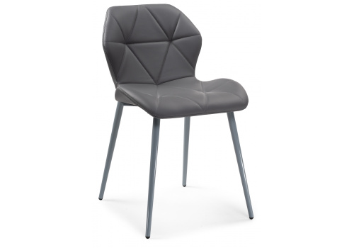 Стул Вальд экокожа серый / серый глянец фото Стул Вальд экокожа серый / серый глянец. Фото №1