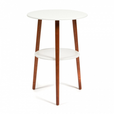 Подставка FLORISTE МДФ/дерево, 55*55*77 см, Белый (ножки орех). Фото