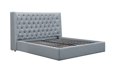 Кровать GC1726 серая с ящиком для белья. Фото