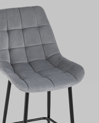 Стул полубарный Флекс велюр серый. Фото №9