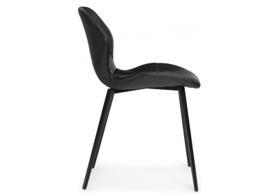 Стул Вальд экокожа черный / черный глянец. Фото