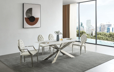 Стол T088 (180) камень белый матовый Calacata. Фото №4