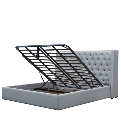 Кровать GC1726 серая с ящиком для белья. Фото