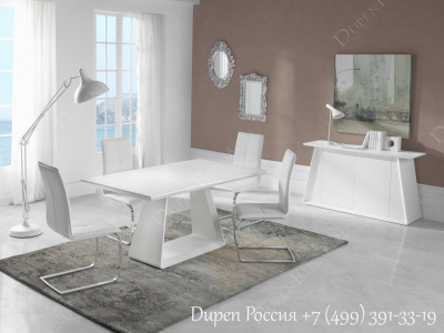 Обеденный стол DUPEN DT-22 Раскладной Белый полуматовый фото Обеденный стол DUPEN DT-22 Раскладной Белый полуматовый. Фото №5