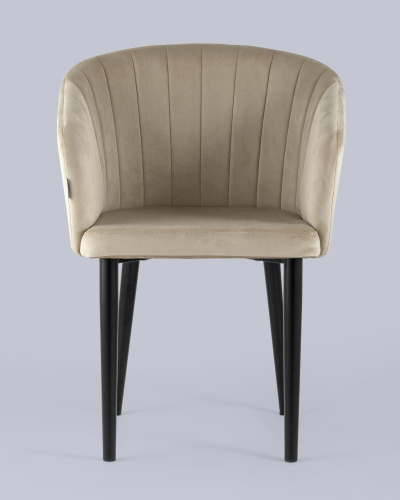 Стул с подлокотниками Нейтон велюр бежевый. Фото №5