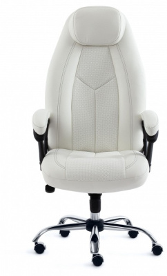 Кресло BOSS люкс (хром) кож/зам, белый, 36-01/36-01/06 фото Кресло BOSS люкс (хром) кож/зам, белый, 36-01/36-01/06. Фото №2