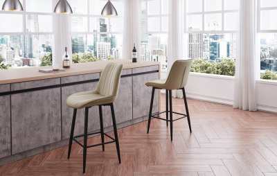 Стул полубарный CG1953B бежевый UF910-01. Фото №2