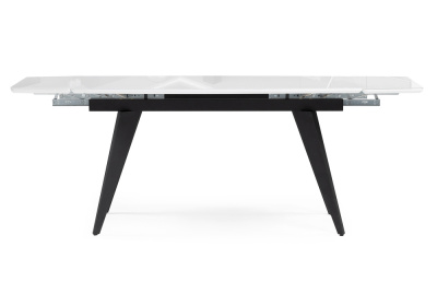 Стол стеклянный Элис 140(200)х80 белый / черный фото Стол стеклянный Элис 140(200)х80 белый / черный. Фото №3