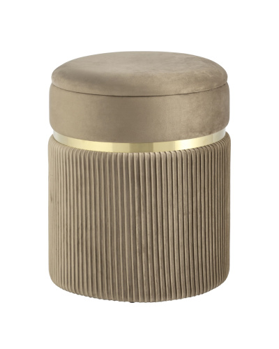 Пуф Миранда с ящиком велюр бежевый. Фото №2