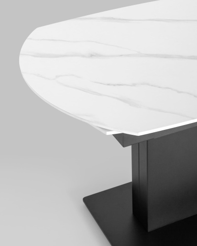 Стол обеденный Хлоя раскладной 120-180*90 керамика светлая. Фото №8