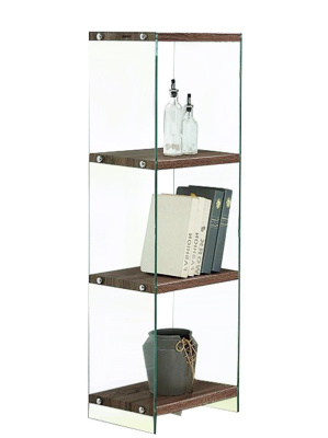 Стеллаж F-049-125H  прозрачный/коричневый. Фото №2