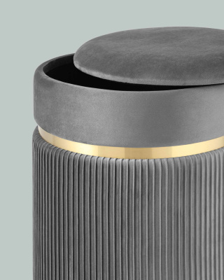 Пуф Миранда с ящиком велюр серый. Фото