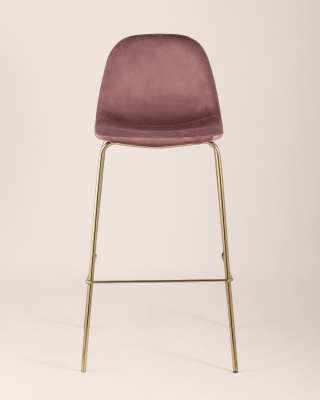 Стул барный Валенсия велюр пыльно-розовый золотые ножки. Фото №5