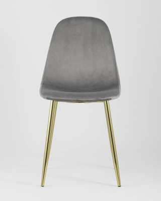 Стул Валенсия велюр серый золотые ножки. Фото №4