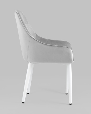 Стул Диана велюр серый ножки белые. Фото №4