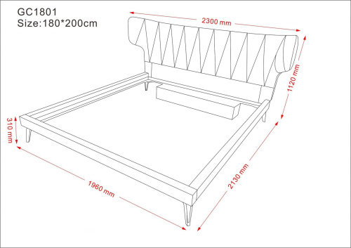 Кровать 1801 серая. Фото №14