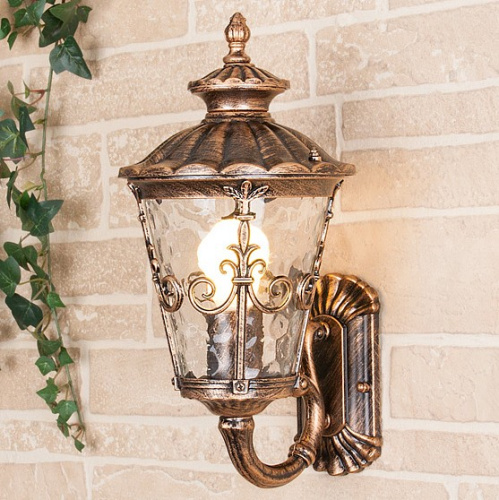 Diadema U черное золото уличный настенный светильник GLYF-8046U фото Diadema U черное золото уличный настенный светильник GLYF-8046U. Фото №1