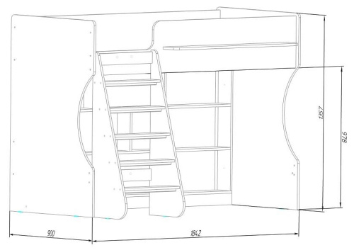 Кровать-чердак Р432-П Капризун 1, розовый. Фото №5