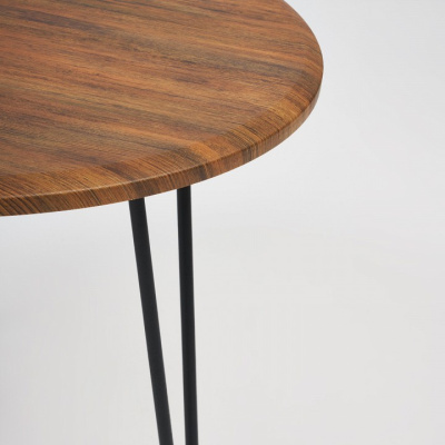 Стол журнальный HURON МДФ/металл, 55*55*45 см, Дуб Американский (ножки черные). Фото