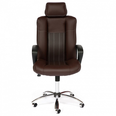 Компьютерное кресло OXFORD хром кож/зам, коричневый/коричневый перфорированный, 2 TONE/2 TONE /06. Фото