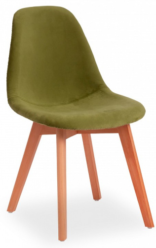 Стул Secret De Maison CINDY SOFT (mod. C1021F1)  / 1 шт. в упаковке вельвет/дерево , 53 х 45 х 81 см , зеленый (HLR 54)/натуральный. Фото №1