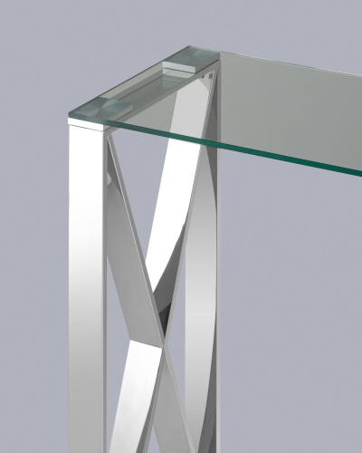 Консоль КРОСС 115*30 серебро. Фото №5