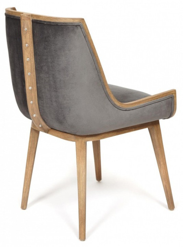 Кресло Secret de Maison BUGATTI ( mod. 20-35) красное дерево/ ткань флок (vittoria noire), 50*58*84 см, Античный дуб/ ткань серая. Фото №2